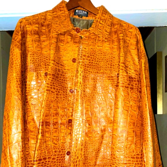 MISSANI LE COLLEZIONI Embossed Antique Naked Lambskin Suit SZ 3XL (NEW) - Picture 2 of 16